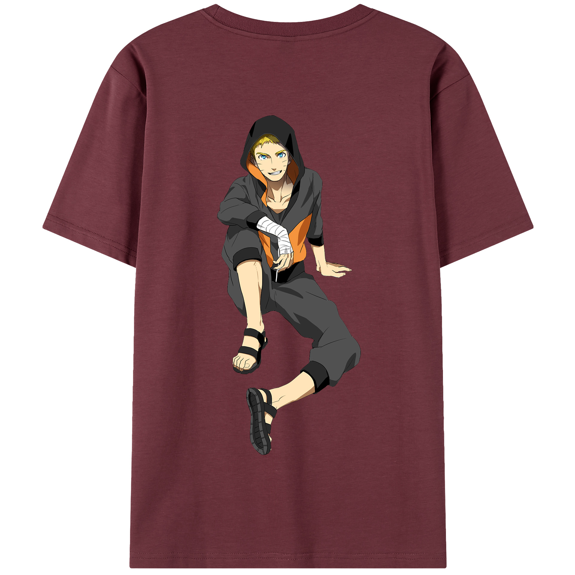 （画像用） NARUTO -ナルト- うずまき ナルト Uzumaki Naruto 綿100％半袖Tシャツ（背面プリント）